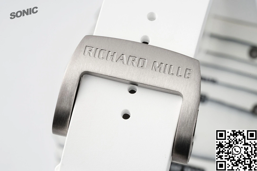 Original Richard Mille RM-035 Sonic Factory NTPT Carbon Fiber White Case White Band 2374