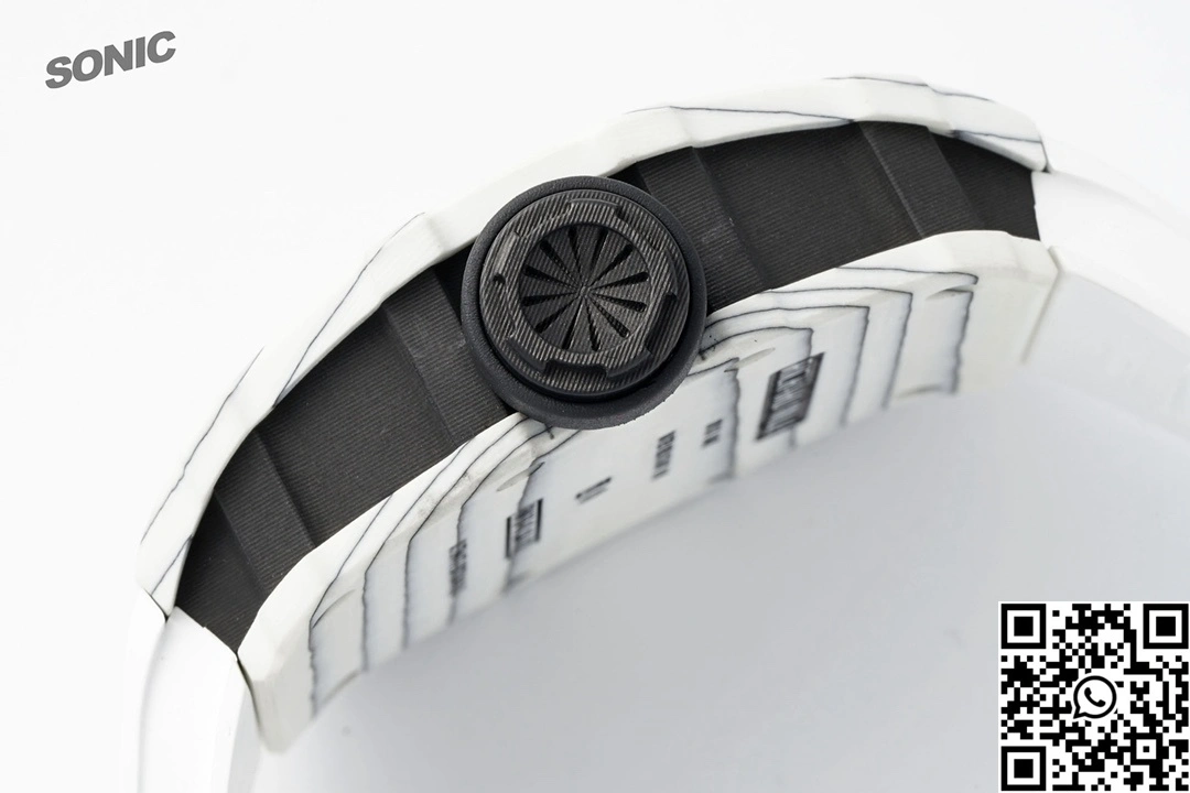 Original Richard Mille RM-035 Sonic Factory NTPT Carbon Fiber White Case White Band 2374