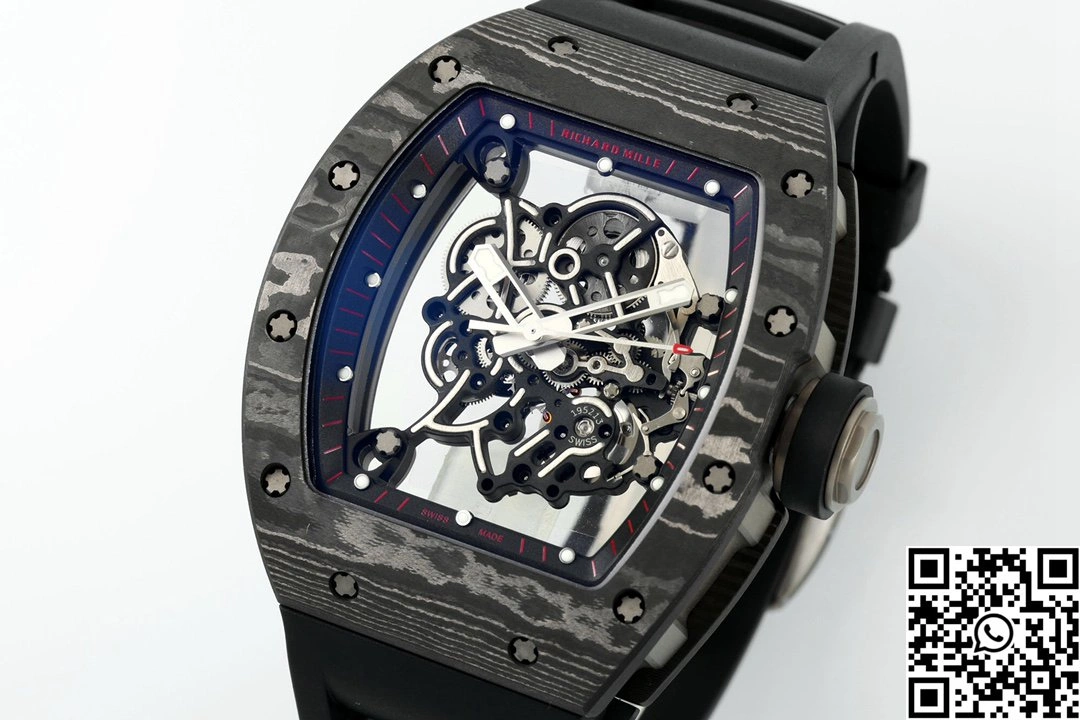 Elegant Richard Mille RM-055 APS Factory NTPT Carbon Fiber Black Case Black Band Black Rehault 2415