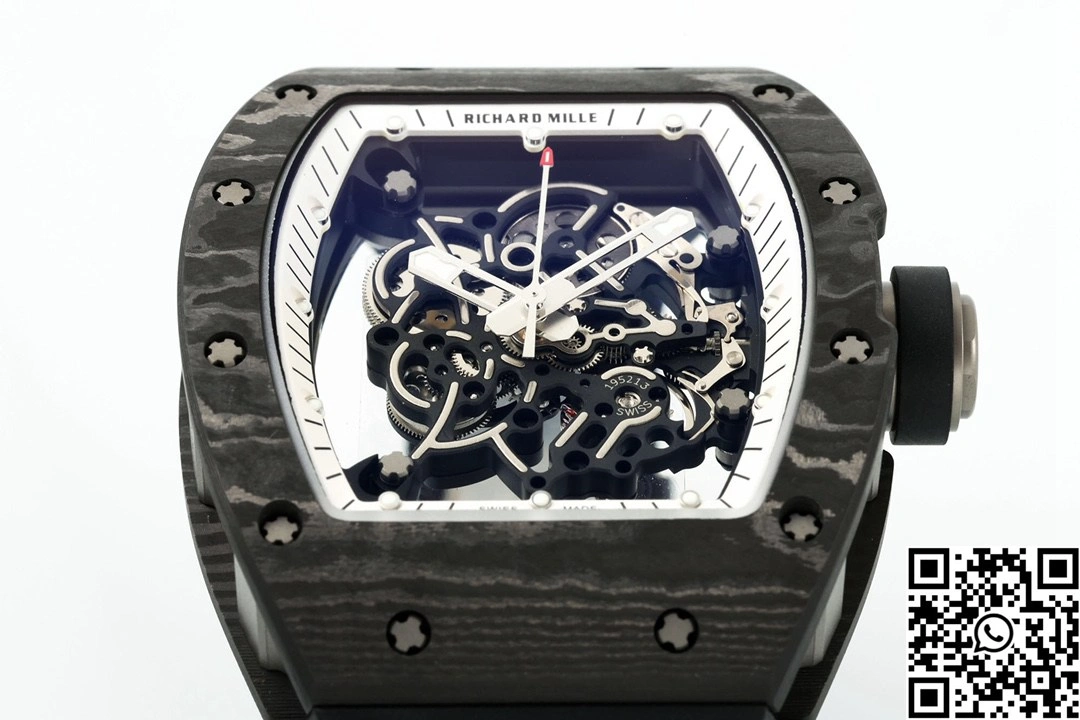 ZipUp Richard Mille RM-055 APS Factory NTPT Carbon Fiber Black Case Black Band 2410