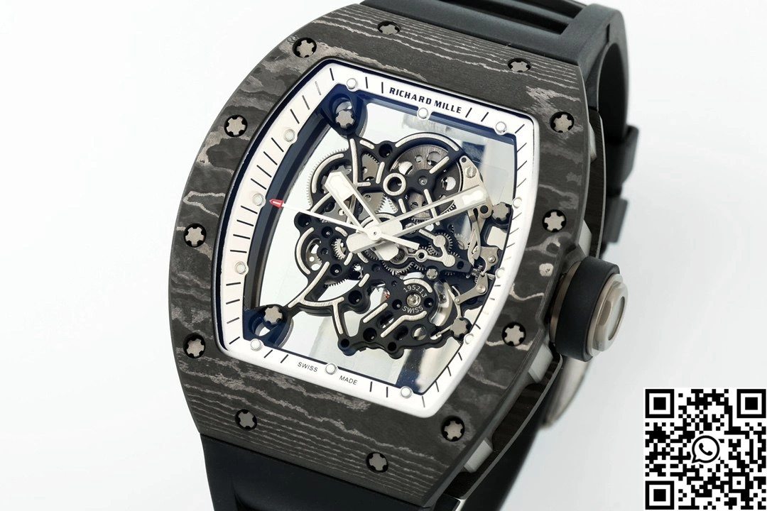 ZipUp Richard Mille RM-055 APS Factory NTPT Carbon Fiber Black Case Black Band 2410