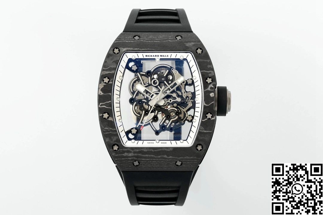 ZipUp Richard Mille RM-055 APS Factory NTPT Carbon Fiber Black Case Black Band 2410