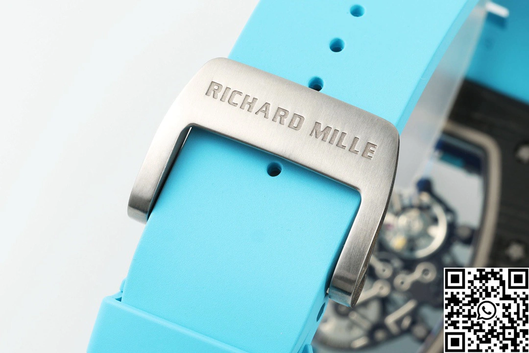 Durable Richard Mille RM-055 APS Factory NTPT Carbon Fiber Black Case Blue Band 2425