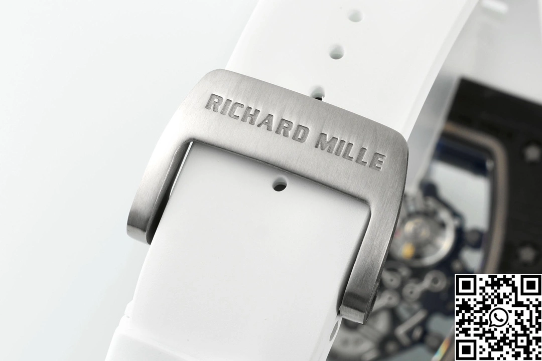 Versatile Richard Mille RM-055 APS Factory NTPT Carbon Fiber Black Case White Band 2447