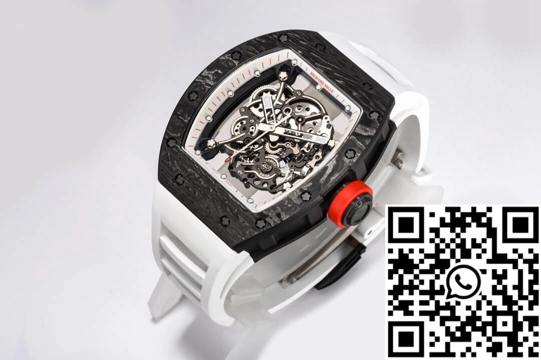 Unique Richard Mille RM-055 BBR Factory Carbon Fiber White Strap 2418