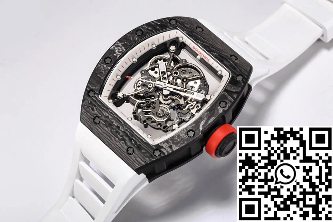 Unique Richard Mille RM-055 BBR Factory Carbon Fiber White Strap 2418