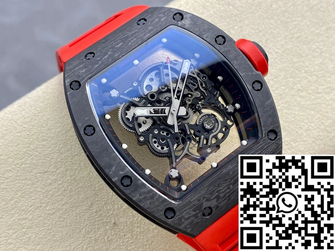 Comfortable Richard Mille RM-055 BBR Factory Red Rubber Strap 2402