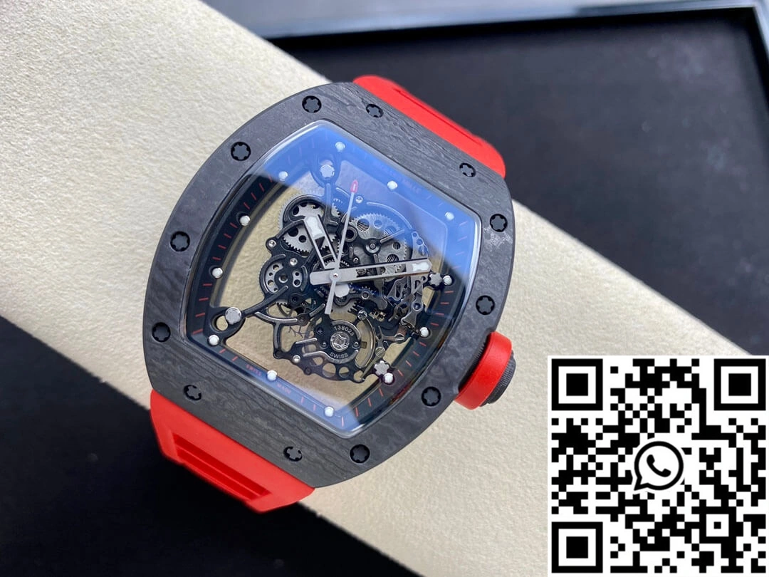 Comfortable Richard Mille RM-055 BBR Factory Red Rubber Strap 2402