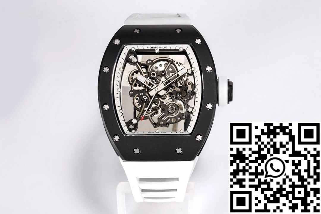 Richard Mille RM-055 BBR Factory White Rubber Strap Original 2429