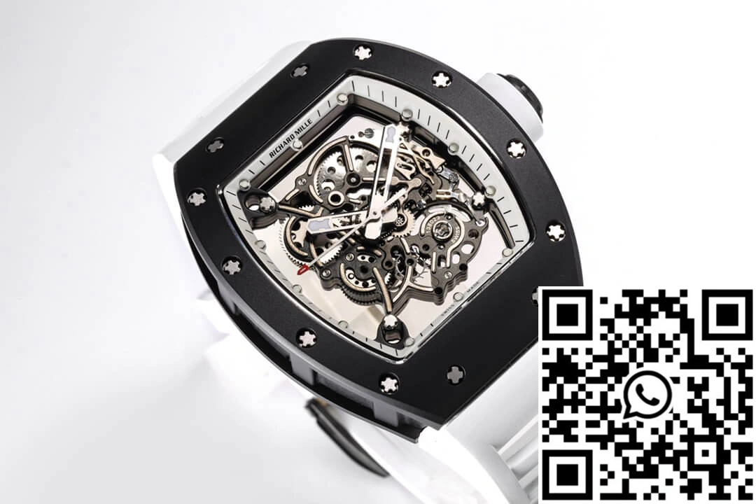 Richard Mille RM-055 BBR Factory White Rubber Strap Original 2429