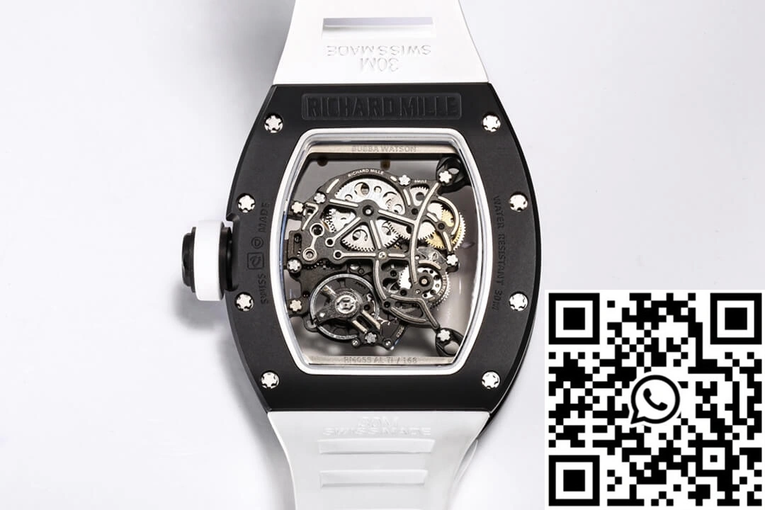Richard Mille RM-055 BBR Factory White Rubber Strap Original 2429