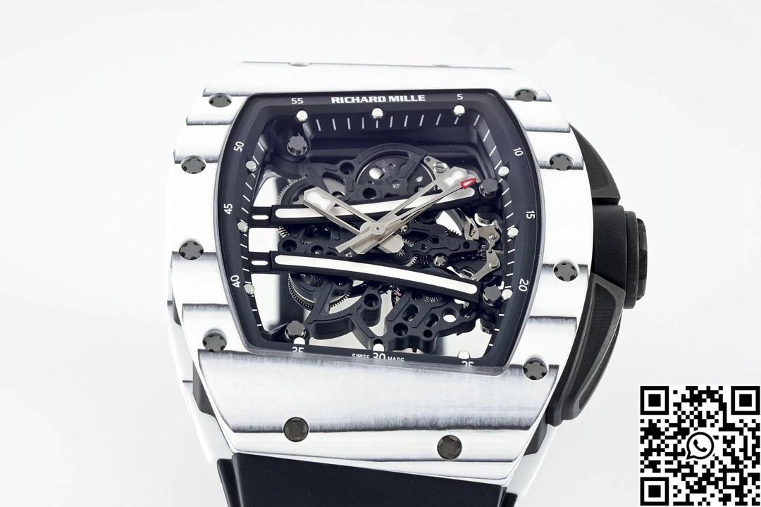 Richard Mille RM-061 ZF Factory NTPT Carbon Fiber White Case Black Band Cozy 2436