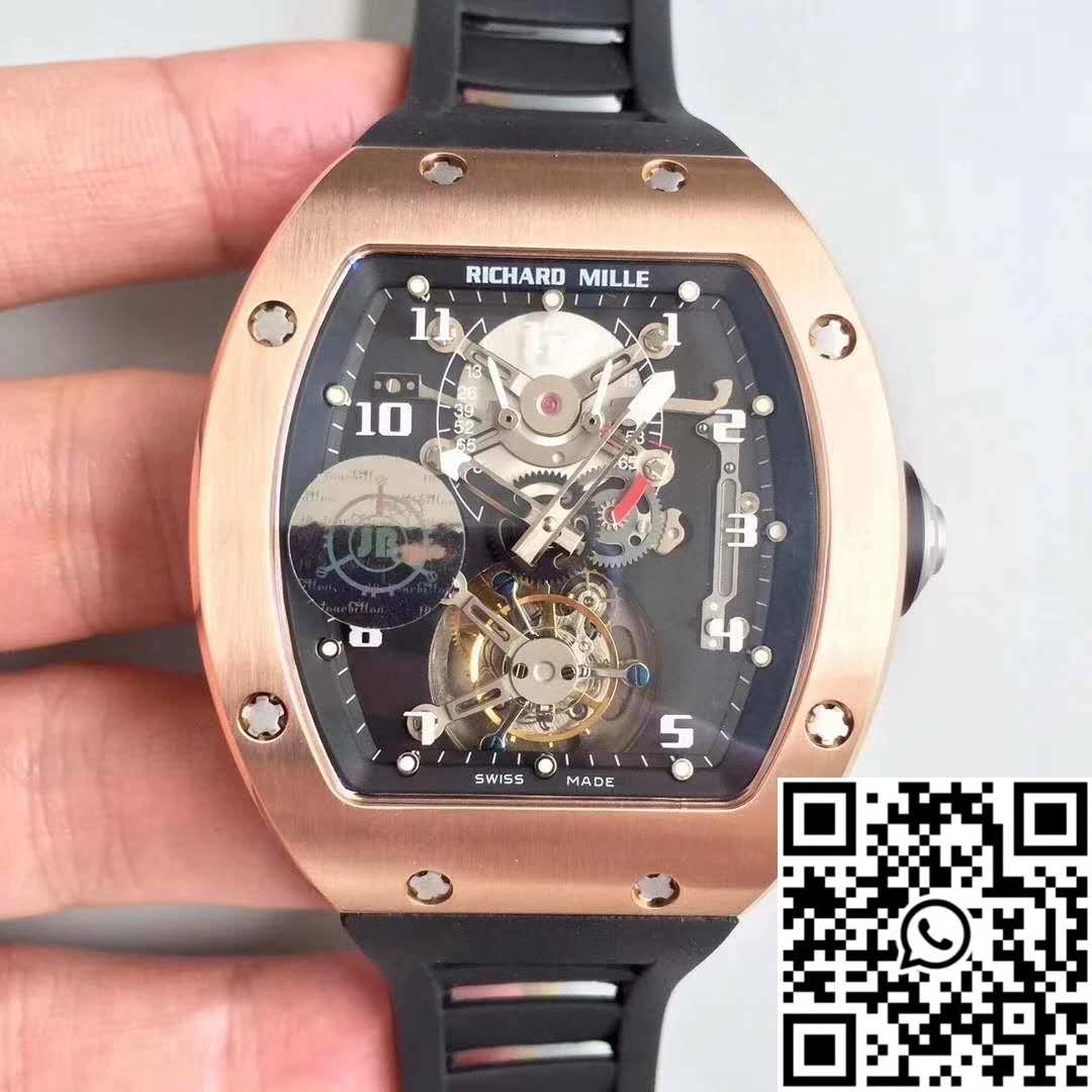 Richard Mille RM001 Rose Gold Tourbillon JB Factory Black Dial Soft 2305