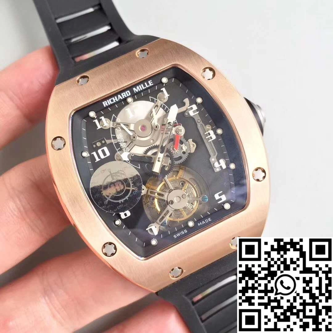 Richard Mille RM001 Rose Gold Tourbillon JB Factory Black Dial Soft 2305