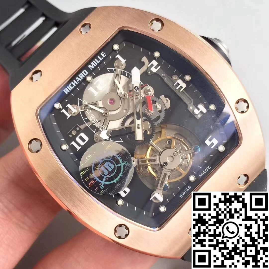 Richard Mille RM001 Rose Gold Tourbillon JB Factory Black Dial Soft 2305