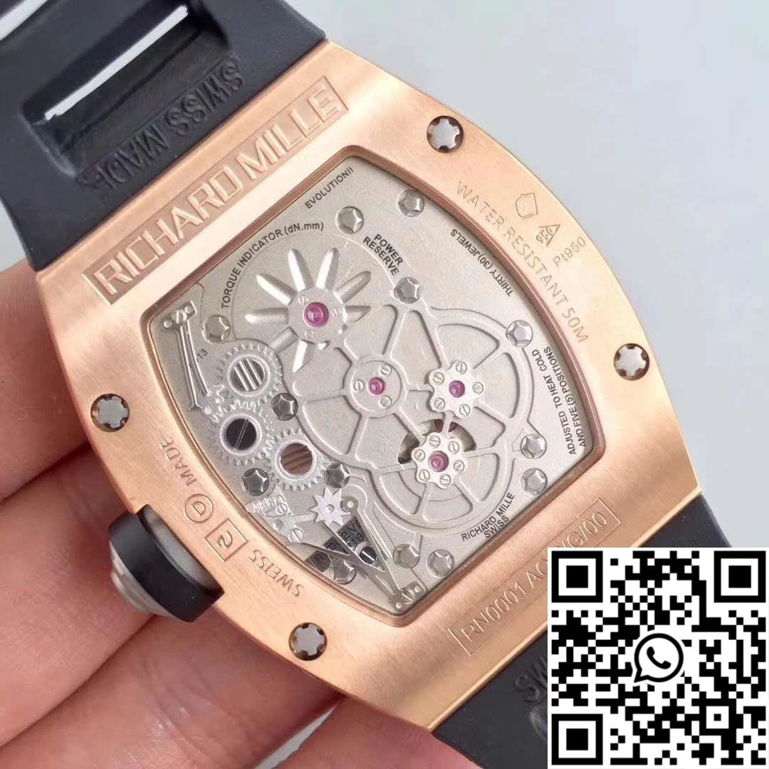 Richard Mille RM001 Rose Gold Tourbillon JB Factory Black Dial Soft 2305