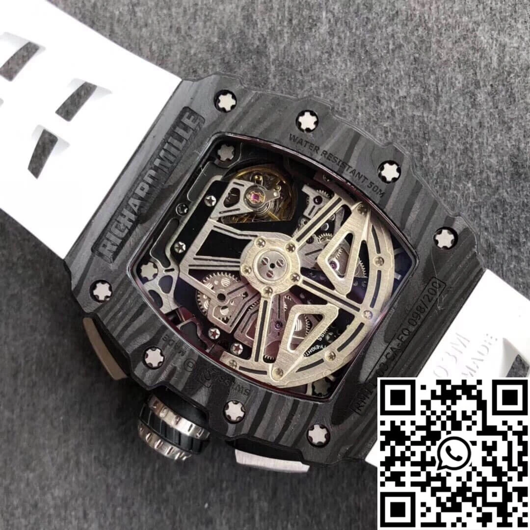 Richard Mille RM011-03 KV Factory Carbon Fiber White Strap Durable 2312