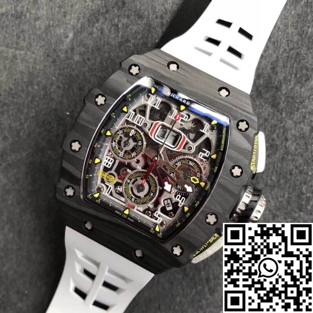 Richard Mille RM011-03 KV Factory Carbon Fiber White Strap Durable 2312