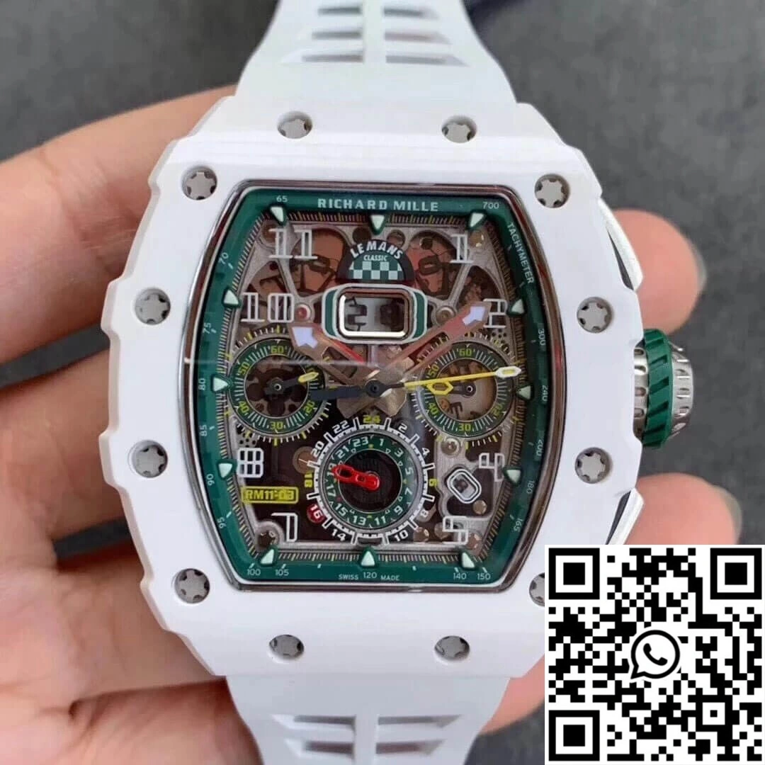 Bright Richard Mille RM011-03 KV Factory Ceramic White Strap 2308