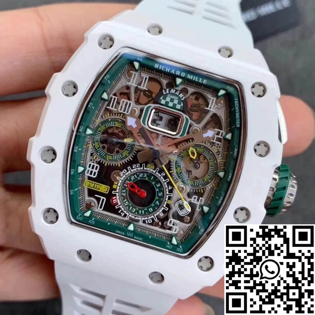 Bright Richard Mille RM011-03 KV Factory Ceramic White Strap 2308