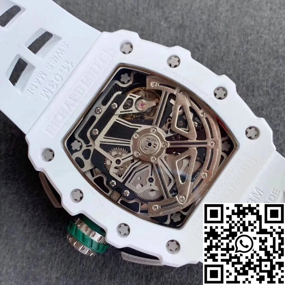 Bright Richard Mille RM011-03 KV Factory Ceramic White Strap 2308