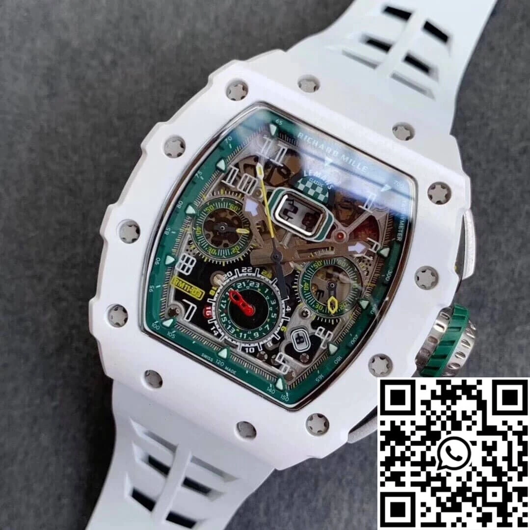 Bright Richard Mille RM011-03 KV Factory Ceramic White Strap 2308