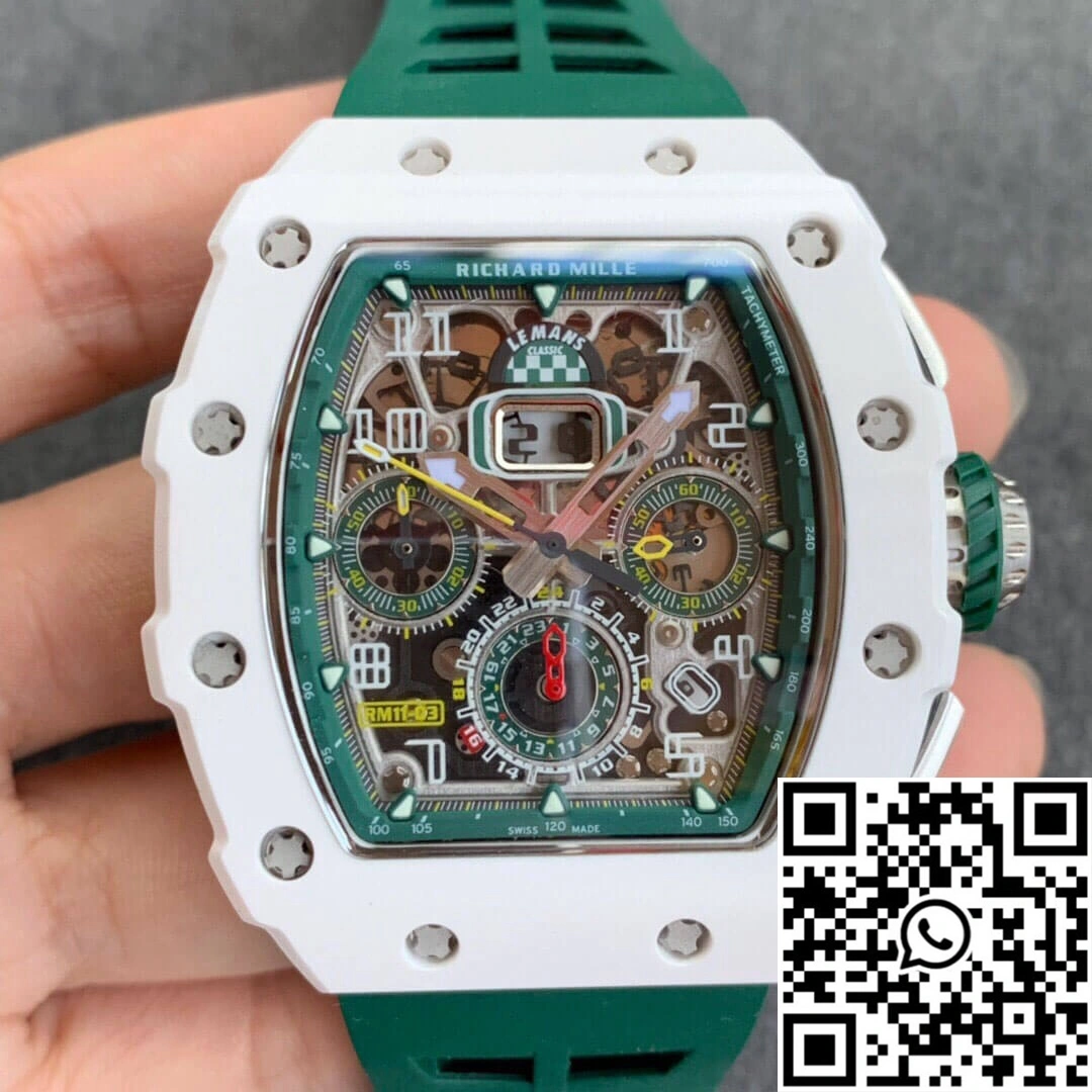 Comfortable Richard Mille RM011-03 KV Factory White Ceramic Skeleton Dial 2311