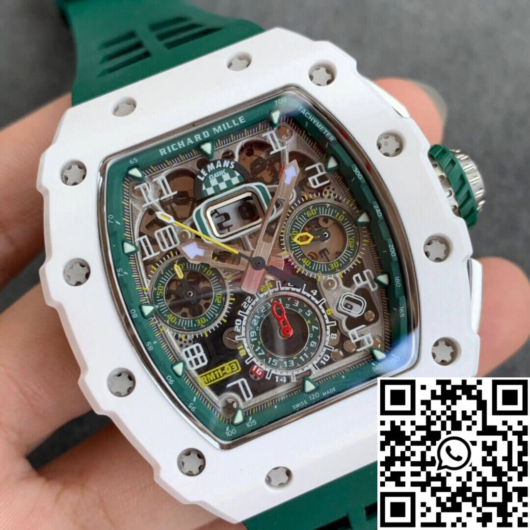 Comfortable Richard Mille RM011-03 KV Factory White Ceramic Skeleton Dial 2311