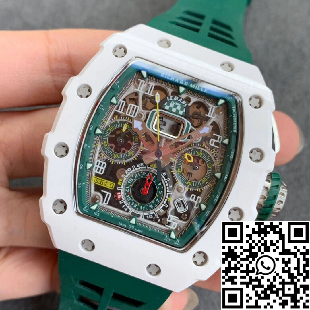 Comfortable Richard Mille RM011-03 KV Factory White Ceramic Skeleton Dial 2311