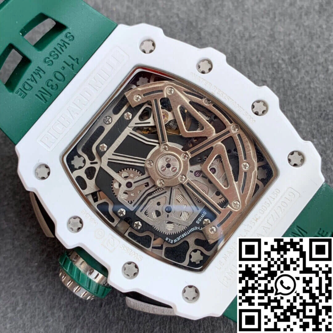 Comfortable Richard Mille RM011-03 KV Factory White Ceramic Skeleton Dial 2311