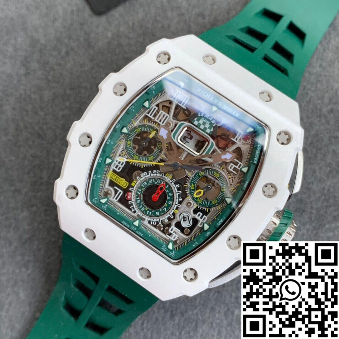 Comfortable Richard Mille RM011-03 KV Factory White Ceramic Skeleton Dial 2311