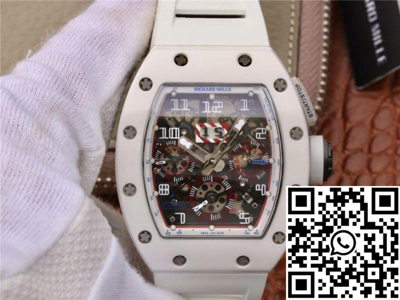 Affordable Richard Mille RM011 Chronograph KV Factory White Hollow Dial 2332