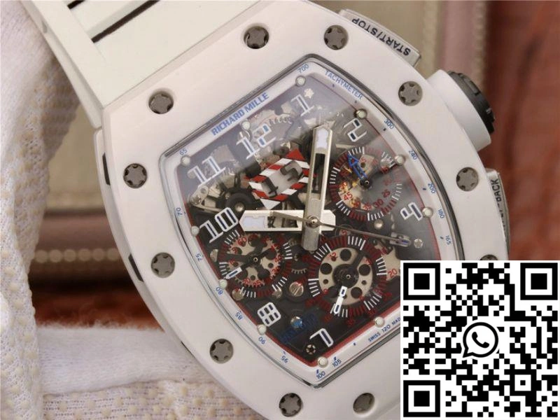 Affordable Richard Mille RM011 Chronograph KV Factory White Hollow Dial 2332