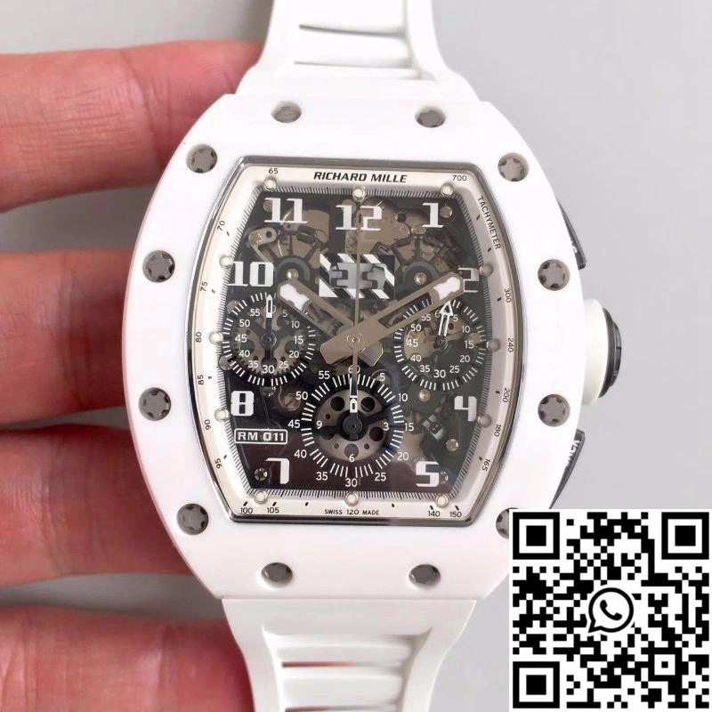 Richard Mille RM011-FM KV Factory White Ceramic Skeleton Dial MoistureWicking 2336