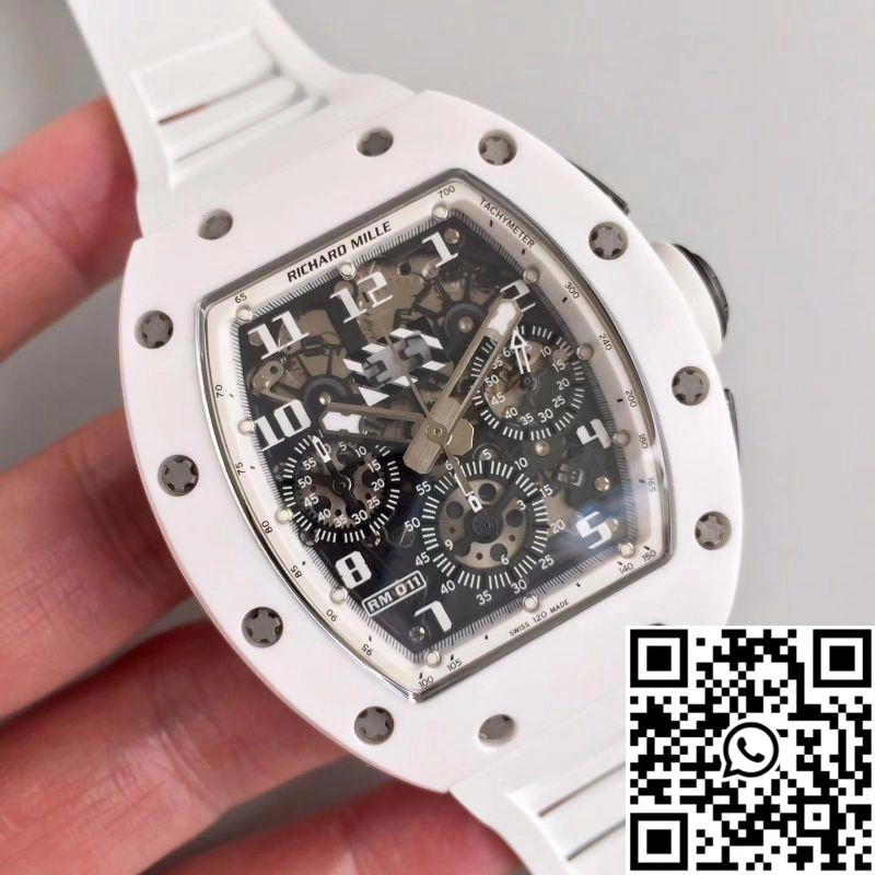 Richard Mille RM011-FM KV Factory White Ceramic Skeleton Dial MoistureWicking 2336