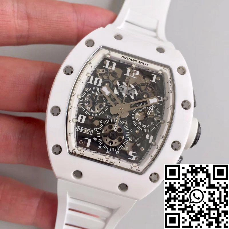 Richard Mille RM011-FM KV Factory White Ceramic Skeleton Dial MoistureWicking 2336