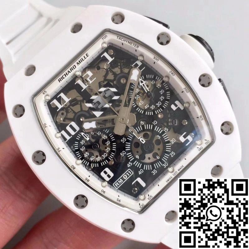 Richard Mille RM011-FM KV Factory White Ceramic Skeleton Dial MoistureWicking 2336