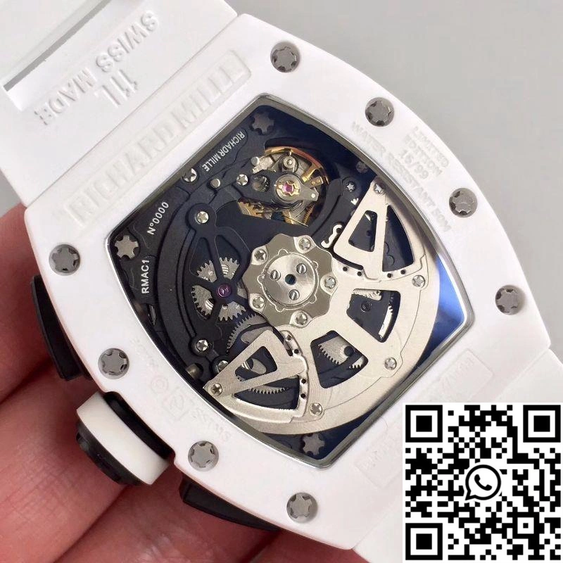 Richard Mille RM011-FM KV Factory White Ceramic Skeleton Dial MoistureWicking 2336