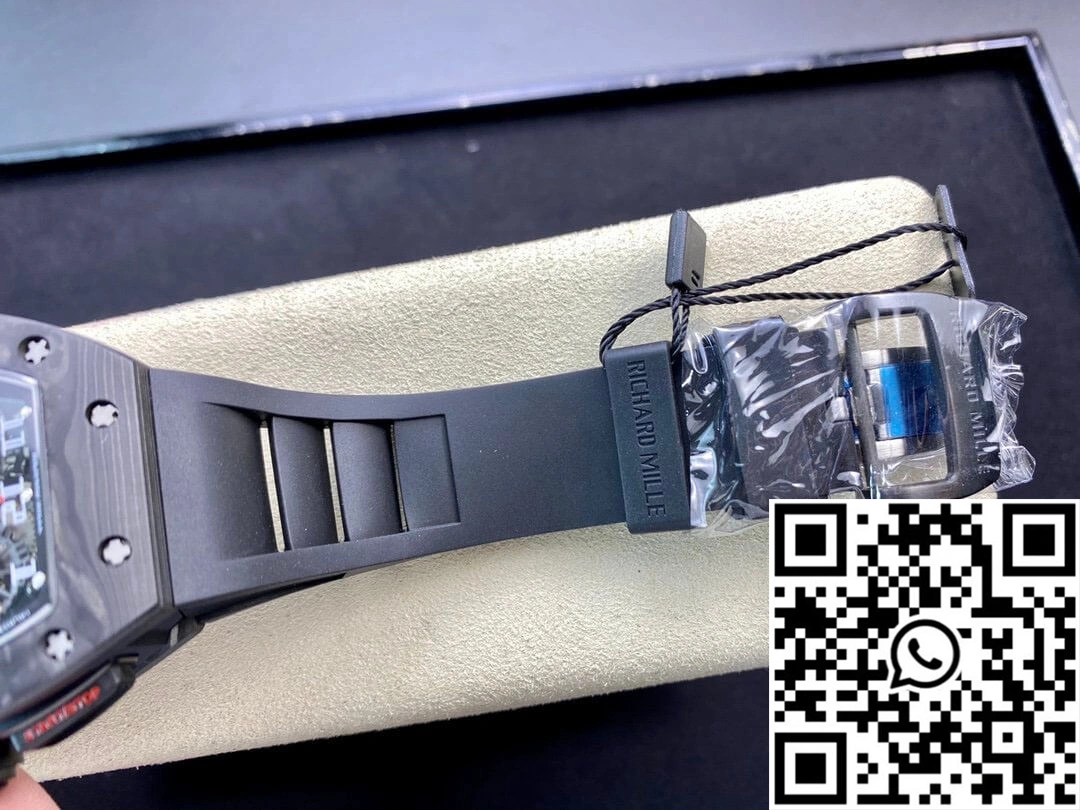 Richard Mille RM011 KV Factory Carbon Fiber Black Rubber Strap Elegant 2318