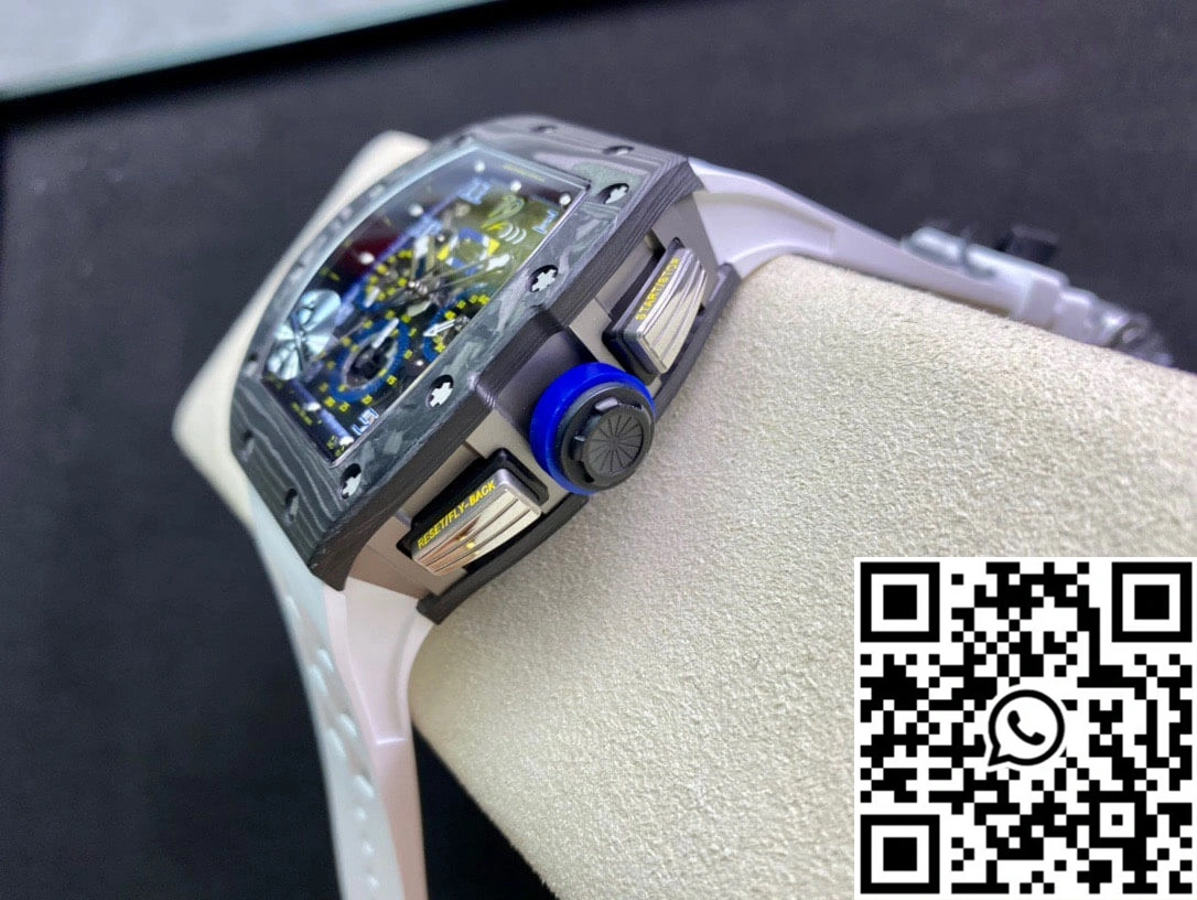 GoodFit Richard Mille RM011 KV Factory Carbon Fiber White Rubber Strap 2317