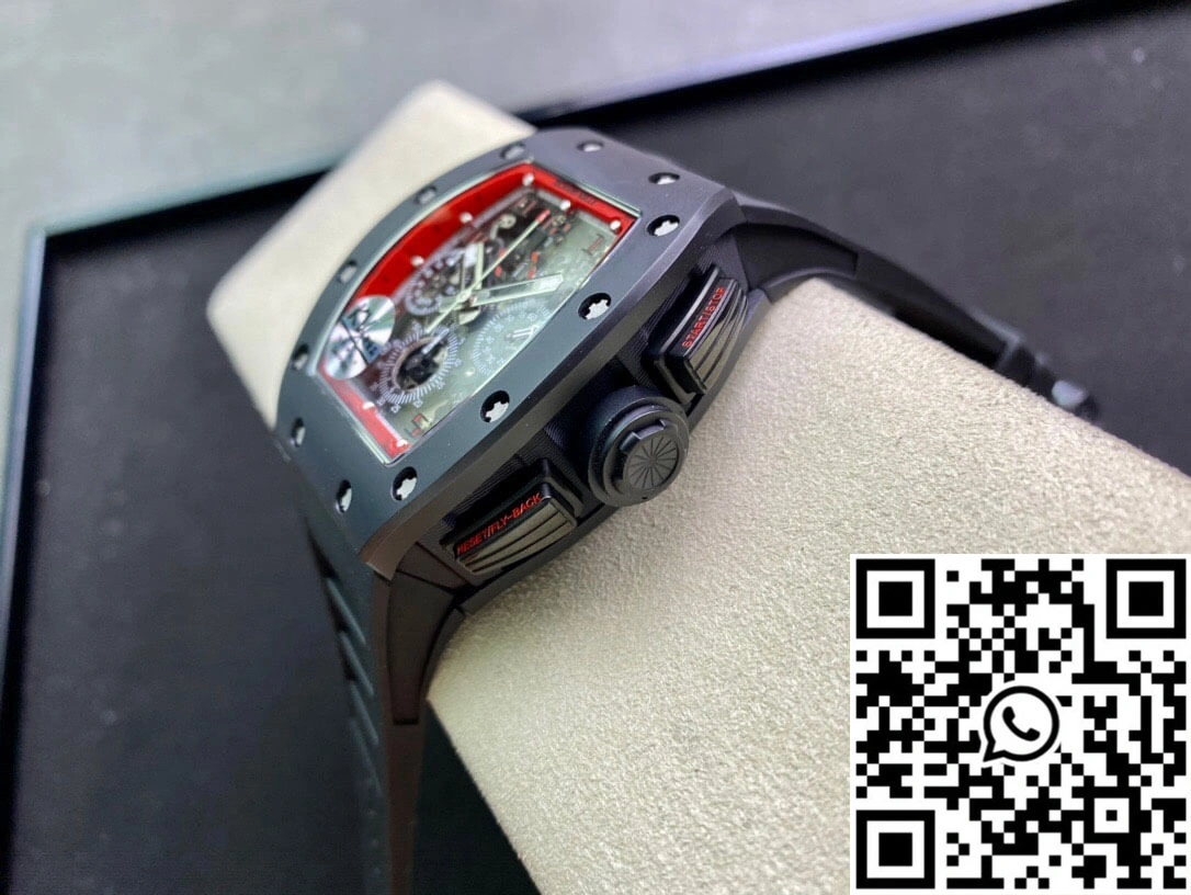 OdorResistant Richard Mille RM011 KV Factory Ceramic Black Rubber Strap 2334