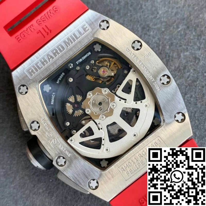 Sleek Richard Mille RM011 KV Factory Red Rubber Strap 2307