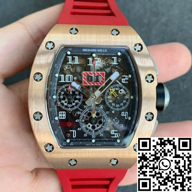 SunProtective Richard Mille RM011 KV Factory Titanium Case Red Strap 2321