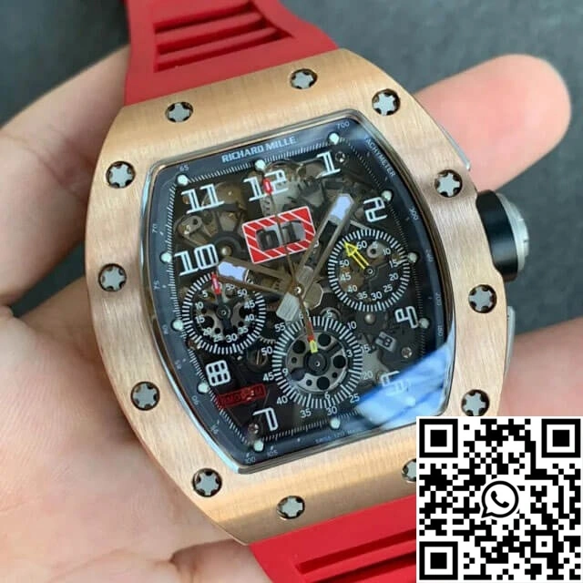 SunProtective Richard Mille RM011 KV Factory Titanium Case Red Strap 2321
