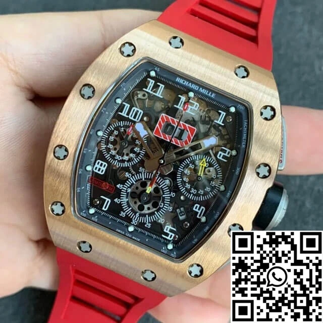 SunProtective Richard Mille RM011 KV Factory Titanium Case Red Strap 2321