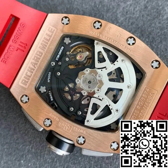 SunProtective Richard Mille RM011 KV Factory Titanium Case Red Strap 2321