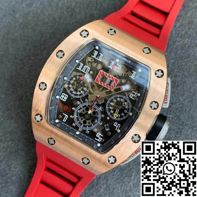 SunProtective Richard Mille RM011 KV Factory Titanium Case Red Strap 2321