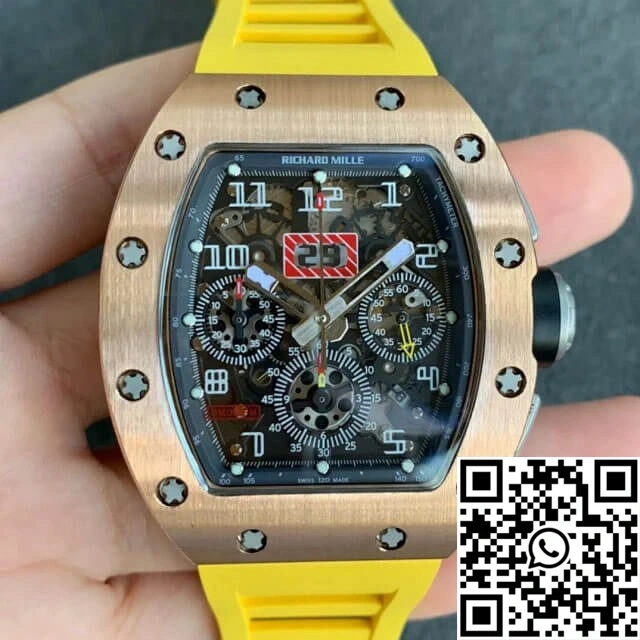 Richard Mille RM011 KV Factory Titanium Yellow Rubber Strap QuickDry 2351