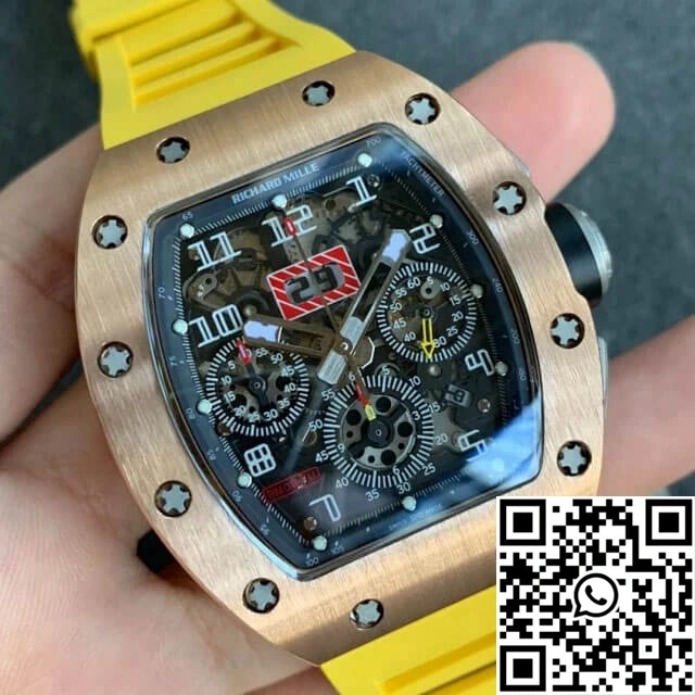 Richard Mille RM011 KV Factory Titanium Yellow Rubber Strap QuickDry 2351