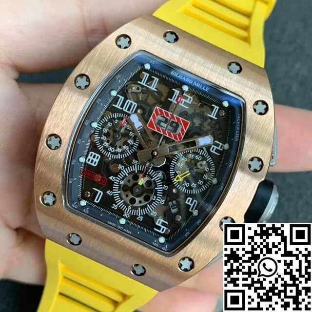 Richard Mille RM011 KV Factory Titanium Yellow Rubber Strap QuickDry 2351